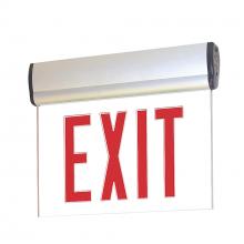  NX-810-LEDRCA - Surface Adjustable LED Edge-Lit Exit Sign, AC only, 6" Red Letters, Single Face / Clear Acrylic,