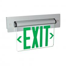  NX-815-LEDGCA - Recessed Adjustable LED Edge-Lit Exit Sign, Battery Backup, 6" Green Letters, Single Face /