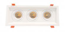  LRD-10W-30K-WTM3-WH - LED RECESSED LIGHT WITH 3 SLOT WHITE TRIM