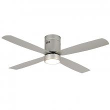  WFL-118-WS-4B-52-30K-BN-S - 52in 4-BLADE CEILING FAN AND LIGHT 30K 19W INTEG. LED WALL SWITCH BN AND SILV BLADES