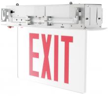  XTR-2GMA-EM - RECESSED EXIT LIGHTING, DOUBLE FACE, GREEN LETTERS, MIRROR PANEL, ALUMINUM HOUSING 120/277Vac.