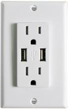  USB2-15TR-WH - 2 VERTICAL USB PORT 5V DC