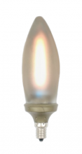  703001 - Gold Flame Candelabra Flame Bulb-Classic Frost