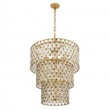  345C13FGMB - Windsor 13-Lt 3-Tier Crystal Chandelier - French Gold/Matte Black