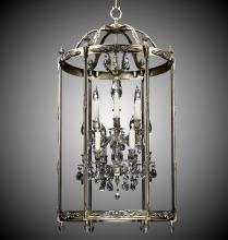  LT2224-A-01G-PI - 6+6 Light 24 inch Lantern with Clear Curved glass & Crystal