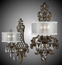  WS9450-A-01G-PI-GL - 3 Light Shaded Lattice Wall Sconce