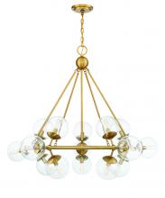  1-1932-15-322 - Orion 15-Light Chandelier in Warm Brass