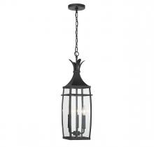  5-763-BK - Montpelier 3-Light Outdoor Hanging Lantern in Matte Black