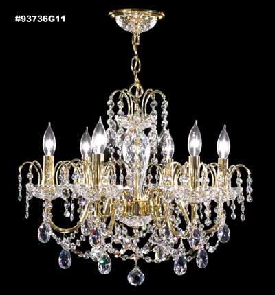 Six Light Gold Up Chandelier