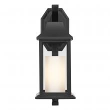  E10026-001 - Boston 15 In 1-Light Matte Black Outdoor Wall Light With Opal White Glass