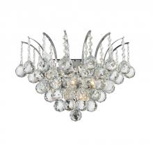  W23014C16 - Empire 3-Light Chrome Finish and Clear Crystal Wall Sconce Light 16 in. W X 13 in. H Large