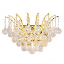  W23014G16 - Empire 3-Light Gold Finish and Clear Crystal Wall Sconce Light 16 in. W X 13 in. H Large