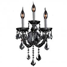  W23113C12-SM - Maria Theresa 3-Light Chrome Finish and Smoke Crystal Candle Wall Sconce Light 12 in. W x 20 in. H M