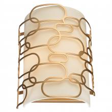  W23440MG9 - Montauk 2-Light Matte Gold Finish Wall Sconce Light 9 in. W x 13 in. H Medium