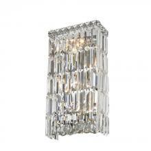  W23522C8 - Cascade 4-Light Chrome Finish Crystal Rectangular Wall Sconce Light 8 in. W x 16 in. H Small ADA