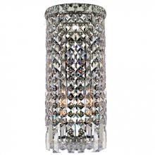  W23611C8 - Cascade 2-Light Chrome Finish Crystal Rounded Wall Sconce Light 8 in. W x 18 in. H ADA