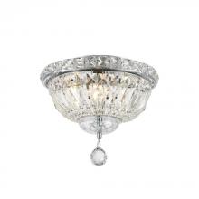  W33008C10 - Empire 4-Light Chrome Finish and Clear Crystal Flush Mount Ceiling Light 10 in. Dia x 8 in. H Round 