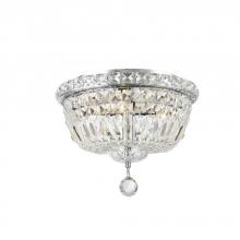  W33008C12 - Empire 4-Light Chrome Finish and Clear Crystal Flush Mount Ceiling Light 12 in. Dia x 9 in. H Round 