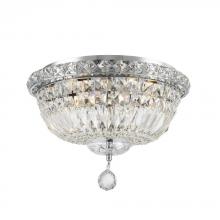  W33009C14 - Empire 4-Light Chrome Finish and Clear Crystal Flush Mount Ceiling Light 14 in. Dia x 9 in. H Round 