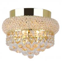  W33011G8 - Empire 3-Light Gold Finish and Clear Crystal Flush Mount Ceiling Light 8 in. Dia x 6 in. H Small