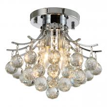  W33015C12 - Empire 2-Light Chrome Finish and Clear Crystal Flush Mount Ceiling Light 12 in. Dia x 12 in. H Round