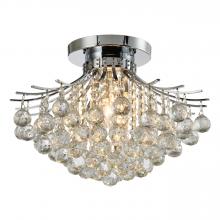  W33015C19 - Empire 3-Light Chrome Finish and Clear Crystal Flush Mount Ceiling Light 19 in. Dia x 14 in. H Round