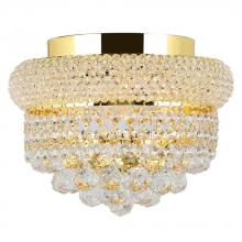  W33019G12 - Empire 4-Light Gold Finish and Clear Crystal Flush Mount Ceiling Light 12 in. Dia x 6 in. H Round Sm