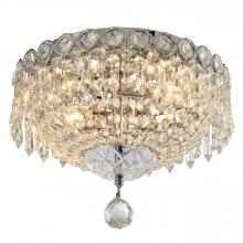  W33020C12 - Empire Collection 2 Light Chrome Finish and Clear Crystal Flush Mount Ceiling Light 12" d x 10&#