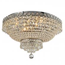  W33020C20 - Empire Collection 6 Light Chrome Finish and Clear Crystal Flush Mount Ceiling Light 20" d x 12&#