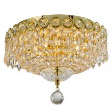  W33020G12 - Empire Collection 2 Light Gold Finish and Clear Crystal Flush Mount Ceiling Light 12" d x 10"