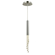  W33138C6-GT - Metropolis Collection 1 Light Halogen Chrome Finish and Golden Teak Crystal Flush Mount 6" D x 2