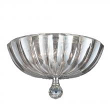  W33141C12-CL - Mansfield 3-Light Chrome Finish and Clear Crystal Bowl Flush Mount Ceiling Light 12 in. Small