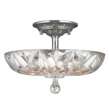  W33142C16-CL - Mansfield 4-Light Chrome Finish and Clear Crystal Bowl Semi Flush Mount Ceiling Light 16 in. Medium