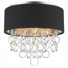  W33281MN16 - Catena 4-Light Matte NickelFinish with Black Linen drum Shade Flush Mount Ceiling Light 16 in. Dia x