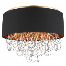  W33282MG20 - Catena 5-Light Matte Gold Finish with Black Linen drum Shade Flush Mount Ceiling Light 20 in. Dia x 