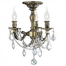  W33302BP13-CL - Windsor 3-Light Antique Bronze Finish and Clear Crystal Semi Flush Mount Ceiling Light 13 in. Dia x 