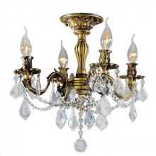  W33303BP17-CL - Windsor 4-Light Antique Bronze Finish and Clear Crystal Semi Flush Mount Ceiling Light 17 in. Dia x 