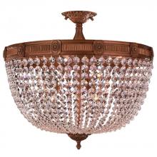  W33353FG24-CL - Winchester 9-Light French Gold Finish and Clear Crystal Semi Flush Mount Ceiling Light 24 in. Dia x 