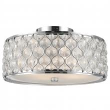  W33410C16-CL - Paris 4-Light Chrome Finish with Clear Crystal Flush Mount Ceiling Light 16 in. Dia x 8 in. H Medium