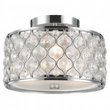  W33412C12-CL - Paris 3-Light Chrome Finish with Clear Crystal Flush Mount Ceiling Light 12 in. Dia x 6 in. H Small