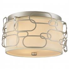  W33440MN14 - Montauk 3-Light Matte Nickel Finish with Ivory Linen Shade Flush Mount 14 in. Dia x 7 in. H Medium