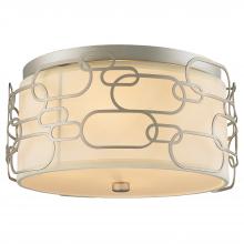  W33441MN16 - Montauk 4-Light Matte Nickel Finish with Ivory Linen Shade Flush Mount 16 in. Dia x 7 in. H Medium