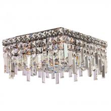  W33616C12 - Cascade 4-Light Chrome Finish and Clear Crystal Flush Mount Ceiling Light 12 in. L x 12 in. W x 7.5 