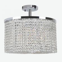  W33746C20 - Prism Collection 9 Light Chrome Finish Crystal String Semi Flush Mount Ceiling Light 20" D x 10&