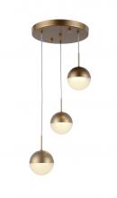  W33812MG10 - Phantasm 7.5-Watt Matte Gold Finish Integrated LEd Iced Opal Acrylic Pendant Ceiling Light 3000K 10