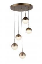  W33814MG14 - Phantasm 12.5-Watt Matte Gold Finish Integrated LEd Iced Opal Acrylic Pendant Ceiling Light 3000K 14