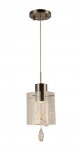  W33817MN5 - Papillon 6-Watt Matte Nickel Finish Integrated LEd Glass with Crystal Mini Pendant Ceiling Light 300