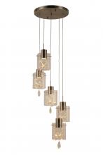  W33819MN17 - Papillon 30-Watt Matte Nickel Finish Integrated LEd Glass with Crystal Cascade Pendant Ceiling Light