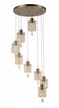  W33820MN23 - Papillon 48-Watt Matte Nickel Finish Integrated LEd Glass with Crystal Cascade Pendant Ceiling Light