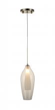  W33823MN4 - Botella 1-Light Matte Nickel Finish Halogen / LEd Clear Glass Mini Pendant Ceiling Light 4" d x 